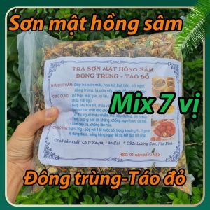 Trà Sơn Mật Hồng Sâm Đông Trùng Táo Đỏ bổ thận mát gan đẹp da hỗ trợ giảm cân an thần dễ ngủ-Túi 1Kg