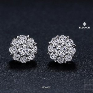 Bông tai nữ chuôi bạc 925 Eleanor Accessories hình hoa nhiều cánh phụ kiện trang sức khuyên tai 8611