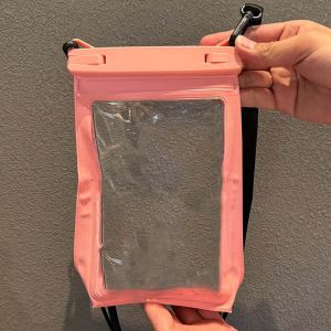 COPOTIYA Adjustable Strap Waterproof Phone Pouch Large Capacity Lightweight Crossbody Dry Bag Portable White Transparent Hanging Neck Bag The Water-Sprinkling Festival