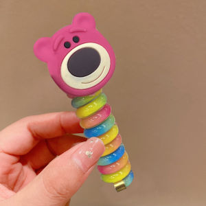 C.three Children Curly Telephone Scrunchie Cartoon Sanrio Hair Rope Girl High Ponytail Rubber Band