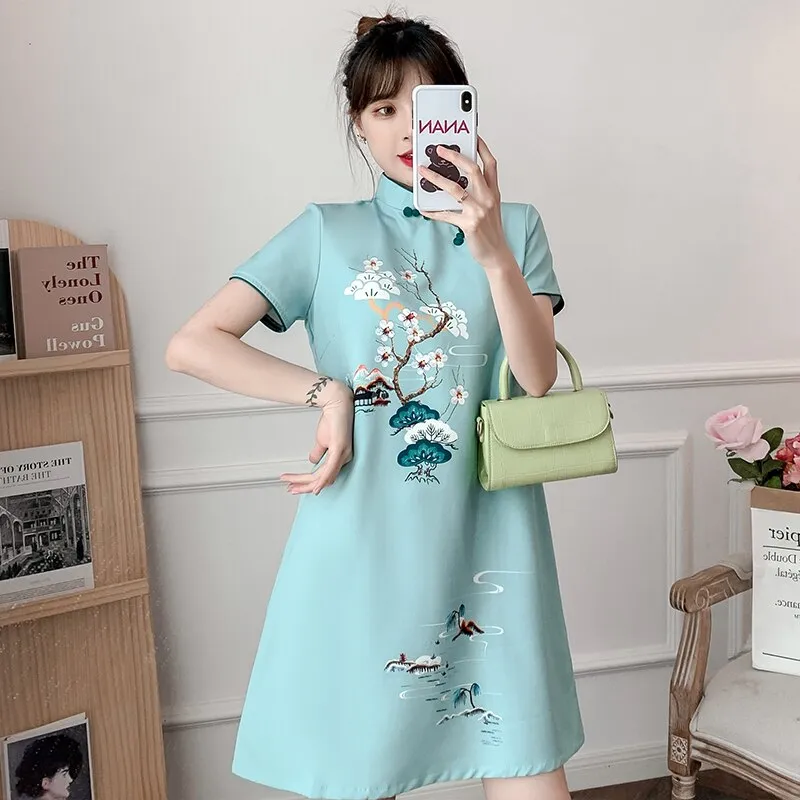 READY STOCK] Women Traditional Wear Clothing Basic New Year Plus Size  Cheongsam Slim Fit One Piece Dress Size M - 2XL, Women's Fashion, Dresses &  Sets, Dresses on Carousell