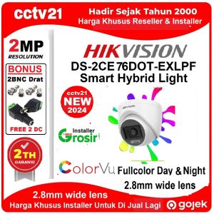 CCTV HIKVISION 2MP DS-2CE76D0T-EXLPF DUAL LIGHT COLORVU Gambar 24Jam Selalu Berwarna Harga Khusus jual lagi Promo cctv21