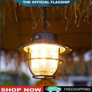 [Uehomeie] LED Camping Lantern Vintage 200LM Portable Camping Light Stepless Dimming Type-C USB Rechargeable for Outdoor Adventure