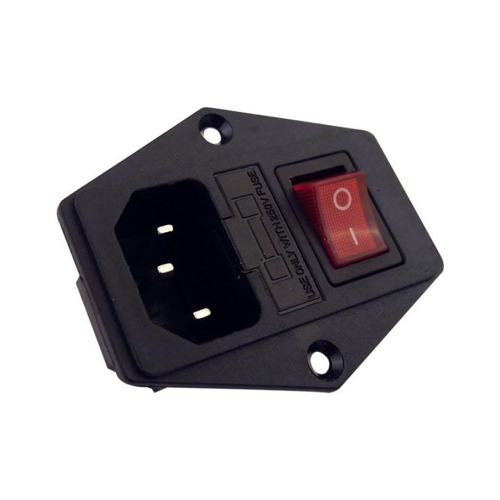 With 10A fuse Red Light Power Switch AC Power Socket 10A 250V Connector