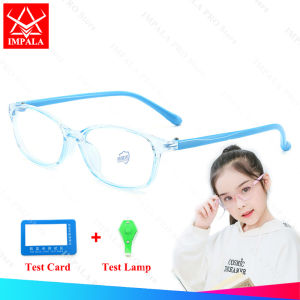 IMPALA FL1021W Trẻ em chống ánh sáng xanh Kính mắt 100% chống UV kính máy tính bảo vệ thị lực pelieve giảm thị lực giữ cho đôi mắt khỏe mạnh