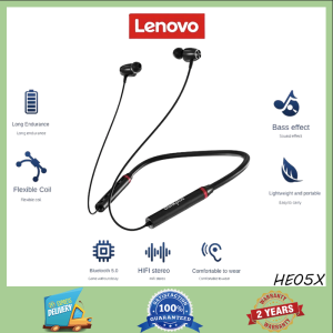 Lenovo he05x Tai nghe không dây Tai nghe bluetooth cổ Dải từ tính E kiểu thể thao không thấm nước với microphone