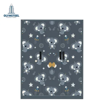 Olymsteel OSW 3P KIDS Lemari Pakaian Besi Anak Swing 3 pintu / Lemari Baju Anak Motif Lucu