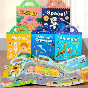 BZAJGEJGESG Reusable Sticker Book For Baby 36Mos+ Quite Busy Book for Toddlers Travelling Childrens Early Learning Educational Toys