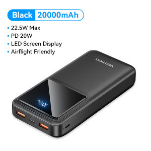 Vention Sạc Pin Dự Phòng 20000mAh Powerbank PD 22.5W Sạc Nhanh Heavy Duty Power Bank dành cho iPhone 15 14 Pro Max Xiaomi Samsung Huawei Redmi Note Original Brand Power Supply Type C 20K mAh Màn Hình LED Power Station