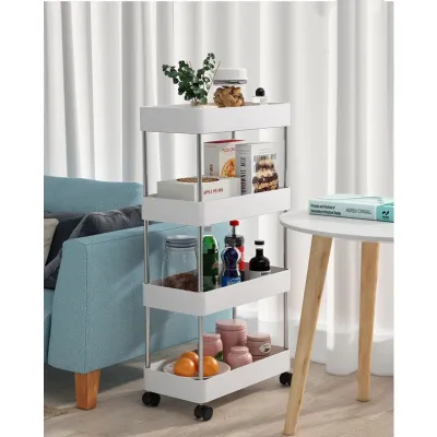 Kệ đựng đồ đa năng 3 tầng4 tầng có bánh xe đẩy chuyên dụng cho spa phòng tắm bếp QT9110