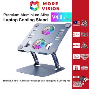 Foldable Laptop Tablet Stand With Cooling Fan Cooler Heat Dissipation Aluminum Notebook PC Holder Adjustable Portable
