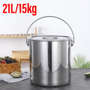 304 Stainless Steel Pot multipurpose Bucket with Lid Soup Pot Extra Thick Commercial Large Capacity for Induction Cooker And Gas Stove Universal Home Use Kindergarten Kitchen
