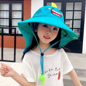 COD Cutey Summer Hat for Kids Boys Girls Baby Fisherman Hat Wide Brim Sun Hats UV Protection Beach Hat Outdoor Sunshade Quick-Drying Breathable and UV Resistant With Whistle