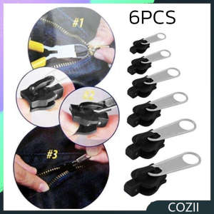 6pcs Zipper Slider Head Universal Instant Fix Replacement Zippers 3 Colors