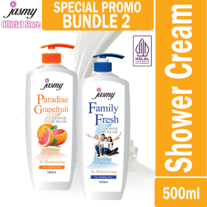 2 BUNDLE 500ML PARADISE GRAPEFRUIT & FAMILY FRESH JASMY SHOWER CREAM SABUN MANDI CAIR BODY WASH IMPORT DARI MALAYSIA