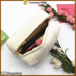 [Towering Pride] Cute Fur Makeup Bag For Women Zipper Large Solid Color Cosmetic Bag Travel Cosmetic Bags Cute Mini Zipper Toiletry Bag