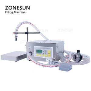 ZONESUN ZS-DP621W Automatic Liquid Filling Machine Precision Weighing Diaphragm Pump Desktop Bottle Filler with Pedal Control for Water Milk Oil