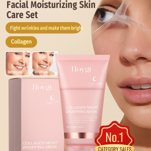 Collagen Peel Off Mask Hydrating Firming Brightening Deep Moisturizing Overnight Face Mask Tighten Pores Anti Wrinkle Gentle Exfoliating Facial Mask Easy Peel Off Suitable for All Skin Types Skincare Ready Stock