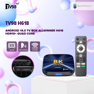 Smartifact TV98 H618 Android 14.0 TV Box  8K HD Support 2.4G / 5G Dual WiFi Bluetooth 5.0 Allwinner H618 HDR10+Quad Core Voice Remote Set Top Box