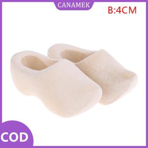 CANAMEK✨ 1 đôi giày gỗ thu nhỏ Nhà búp bê 1/12 Mô hình mô phỏng Phụ kiện tự làm