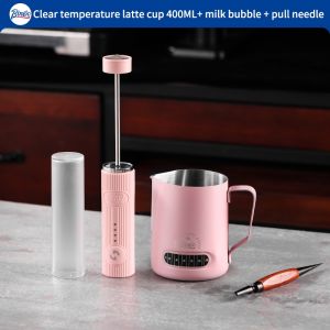 BINCOO Milk Frother with Coffee Latte Cup Handheld Coffee Creamer with Cylinder Set Coffee Espresso Utensils Set