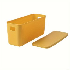 FLYING With Lid Storage Basket Plastic Material Narrow Long Desktop Box Snacks Storage Sandwich Storage Organization Box Kitchen Storage