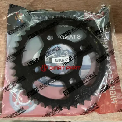 YOSHIPOWER SPROCKET RS150 FRONT / REAR 428H 428 DEPAN/BELAKANG 14T/15T 37T/38T/39T/40T/41T/42T/43T BLACK GOOD QUALITY