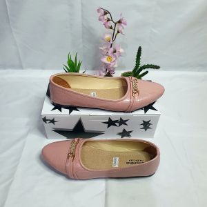 Sepatu Balet FlatShoes Wanita Bahan Kulit Buaya Sol Karet Lentur Terbaru 2024
