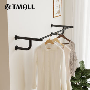 TMALL Clothes Hanging Rack Wall Mounted Organizer Efficient Closet Organization with Heavy Duty Detachable Wall Garment Mounted BarRod for Closet Metal Storage Industrial Pipe Livingroom Bedroom