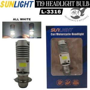 Sunlight L-3316 T19 Headlight Bulb High & Low Beam All White Universal for Car Motorcycle