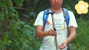 Deli Vusign Aluminum Alloy 5-Section Folding Walking Stick Portable Mountaineering Trekking