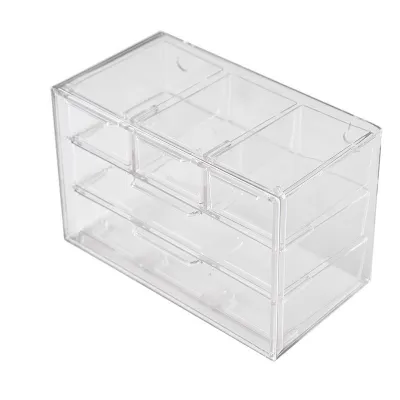Drawer Desk Organizer 3 Layer Acrylic Transparent Mini Small Slots Box For Table Organizers Desk