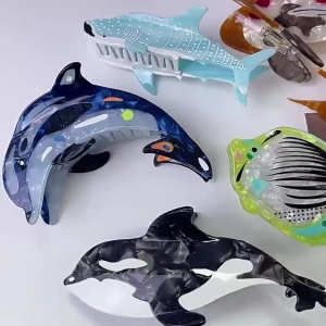 Unique Whale Shaped Large Hair Claw Clip Ponytail Claw Whale Hair Catch Barrettes Hair Adornment Hair Ornaments