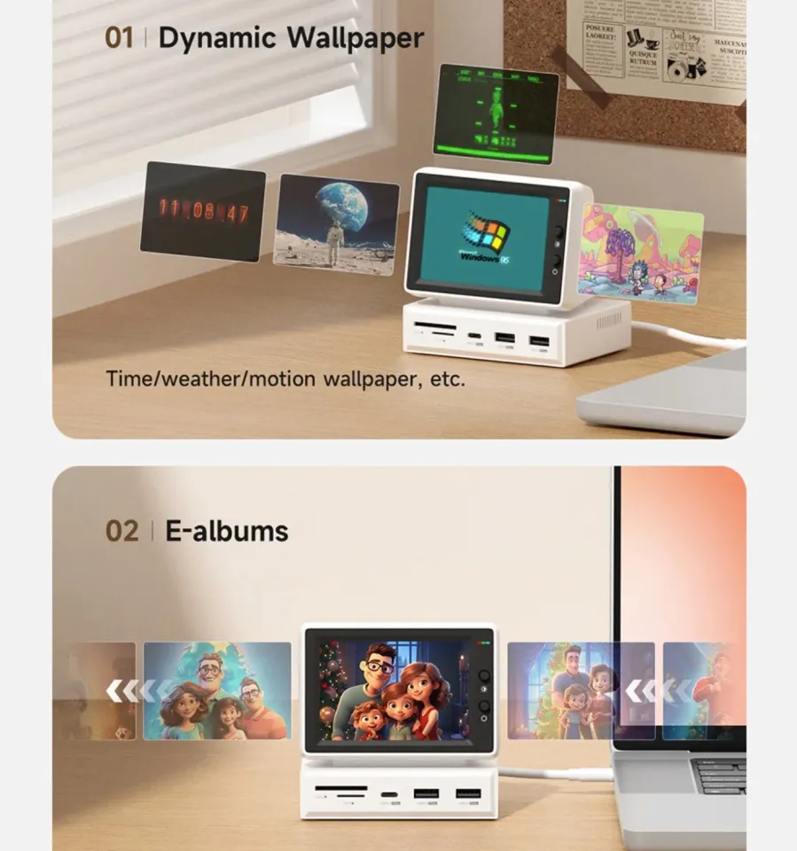 HAGIBIS X86 Mini Monitor 380w 8-in-1 USB-C Docking Station:Sturdy