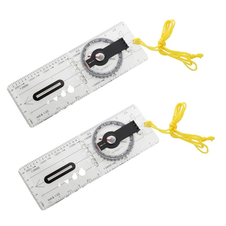 Half Compass Ruler 2X Foldable Navigation Camping Baseplate Compass Ruler Map | Lazada.co.th