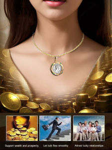 Women Necklace Good Luck Gift for Her Luck Goddess Ancient Coin Pendant Personalized Fortuna Clavicle Chain Jewelry for Women