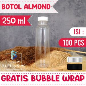 Botol Almond 1 Pack Isi 100 pcs - Botol Plastik Almond Botol Kopi Botol Jus