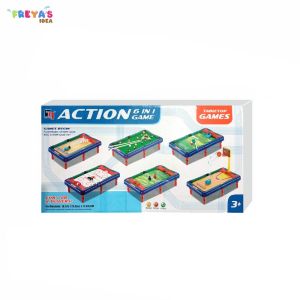 FR-M54 Mainan Anak Laki Laki Game Meja Billiard Multifungsi 6in1 Bola Kaki Bowling Bola Basket Golf