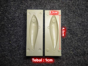 Molding Cetakan Lure Swimmer / Swim Bait Sinking Casting Variasi A4 45cm x 12cm x 1cm