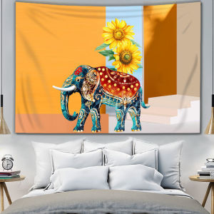 Modern Ethnic Style Elephant Hanging Cloth Exquisite Printing Background Fabric Wall Bedside Renovation Decorative Art Wall Covering Tapestry