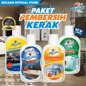 4 Botol EZCLEAN Pembersih Kerak Kloset Lantai Kaca Cermin Aquarium Kran Wastafel Stainless Dapur Wajan Gosong