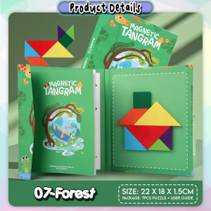 [Choo Choo Toy] Magnetic Puzzle Tangram Montessori IQ Brain Teaser Educational 磁性七巧板 Mainan Tangram Teka Teki - BT93
