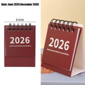 2026 Mini Desk Calendar Casual Style Solid Color Portable Calendar Desktop Check-In Plan Small Desk Calendar