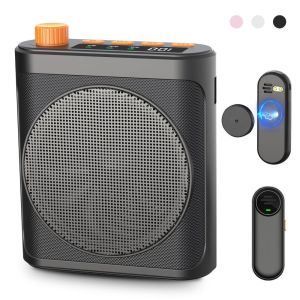 MECOME Rechargeable Voice Amplifier for Teachers 2 Mic Portable Wireless Microphone with ic Lavalier Bluetooth Speaker Classroom