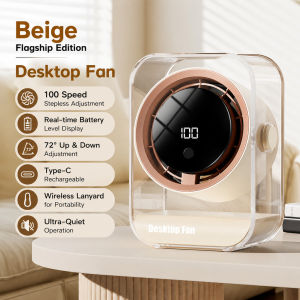Desktop Wall-mounted Fan 360 Air Supply Portable fan USB Type-C Rechargeable Digital Display 100 Gear High-speed Timer