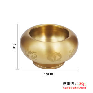 ถ้วยขุมทรัพย์ทองเหลืองหมุนชามเงินฮวงจุ้ยร่ำรวยการตกแต่งโชคลาภโต๊ะสำนักงานหม้อเอนกประสงค์