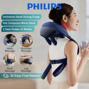 【Hot Sale】Philips Neck and Shoulder Massager Hot Compress Wireless Shiatsu Clamp Kneading Massage 3 Mode Muscle Relax Back Massager Massage Shawl  Leg Massage
