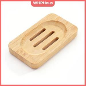 WHPHous 2 Layer Wooden Bamboo Soap Tray Mildew Resistant Draining Soap Dish Natural Bamboo Holder for Bathroom Kitchen Use