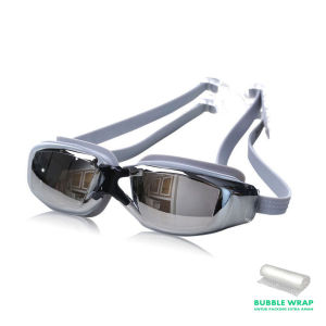 Beauty Kacamata Renang Santai Swimming Goggles Mirror Anti Fog UV Protection Kaca Mata Berenang - Grey