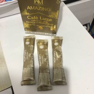 Three (3) Sachets Cafe Latte with Barley and Alkaline Organic Non-Toxic Non-Acidic All Natural Detoxifies the body